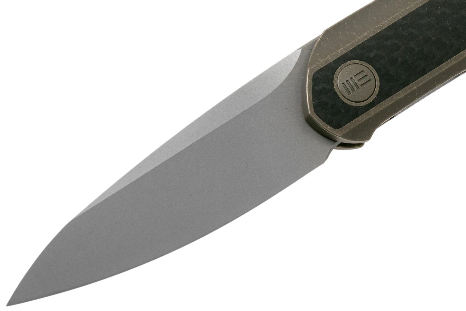 WE Knife Black Void Opus 2010A Bronze Carbon Fibre Navaja, Diseño Justin Lundquist - Imagen 3