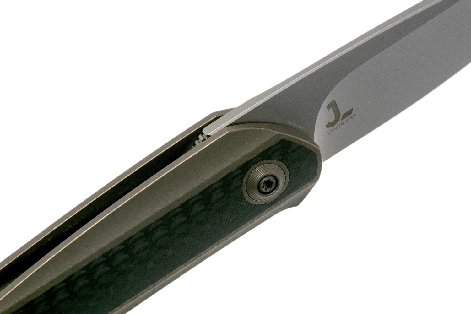 WE Knife Black Void Opus 2010A Bronze Carbon Fibre Navaja, Diseño Justin Lundquist - Imagen 6