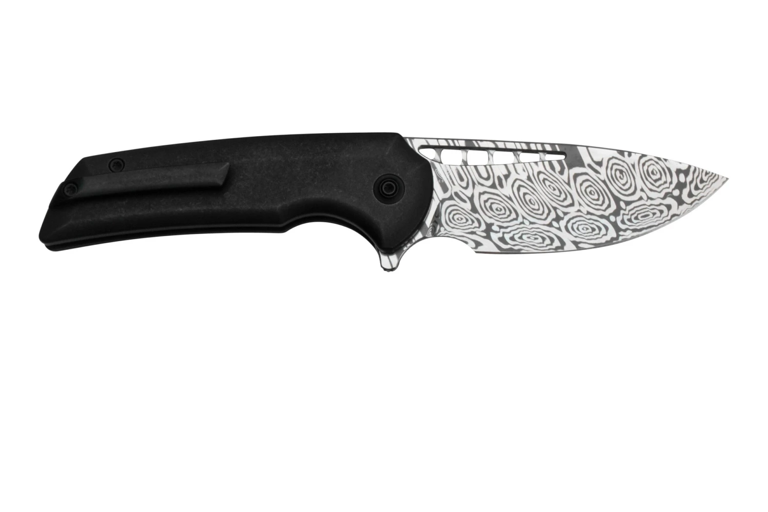 WE Knife Mini Malice WE054BL-DS1, Black Titanium, Damasteel Heimskringla Navaja - Imagen 2