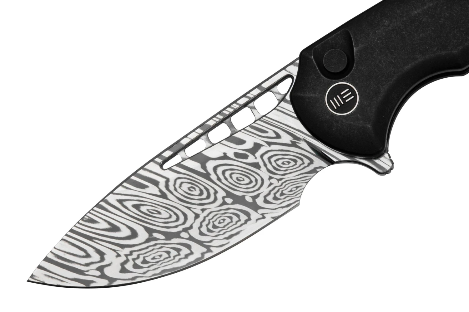WE Knife Mini Malice WE054BL-DS1, Black Titanium, Damasteel Heimskringla Navaja - Imagen 3