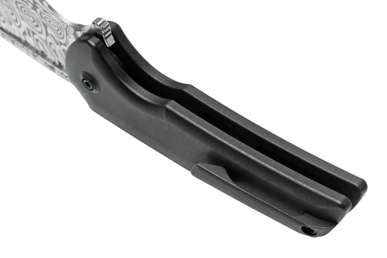 WE Knife Mini Malice WE054BL-DS1, Black Titanium, Damasteel Heimskringla Navaja - Imagen 5