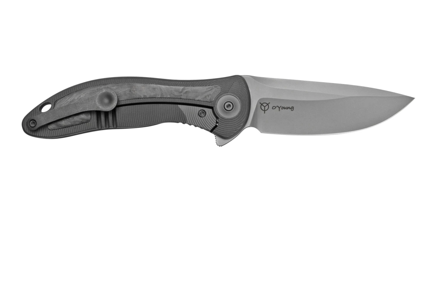 WE Knife Synergy2v2 WE18046CF-1, Gray Titanium & Carbonfiber Navaja - Imagen 2