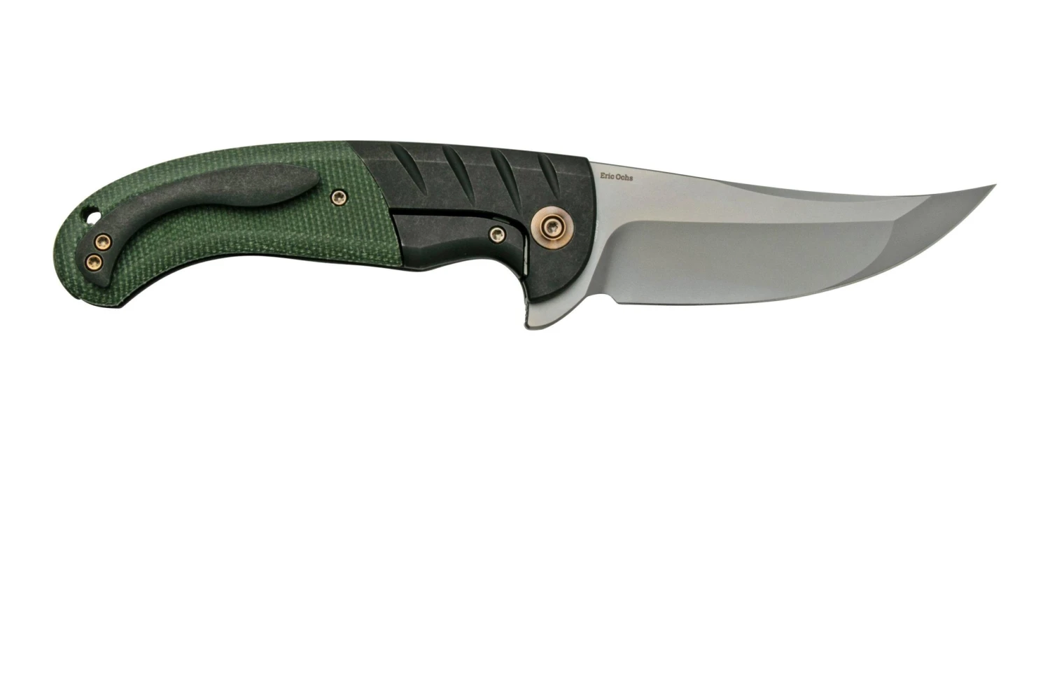 WE Knife Curvaceous WE20012-2 Black Titanium, Green Micarta Navaja, Eric Ochs Design - Imagen 2