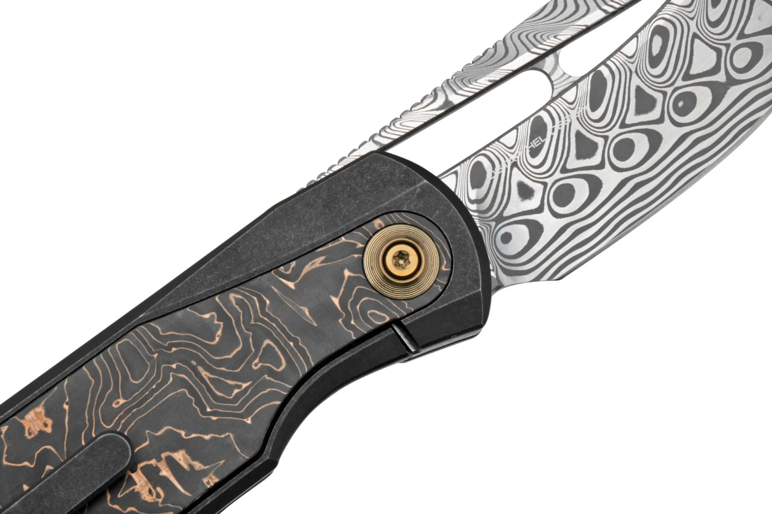 WE Knife Baloo WE21033-DS1 Damasteel, Black Titanium/Grey Carbonfiber, Navaja - Imagen 5