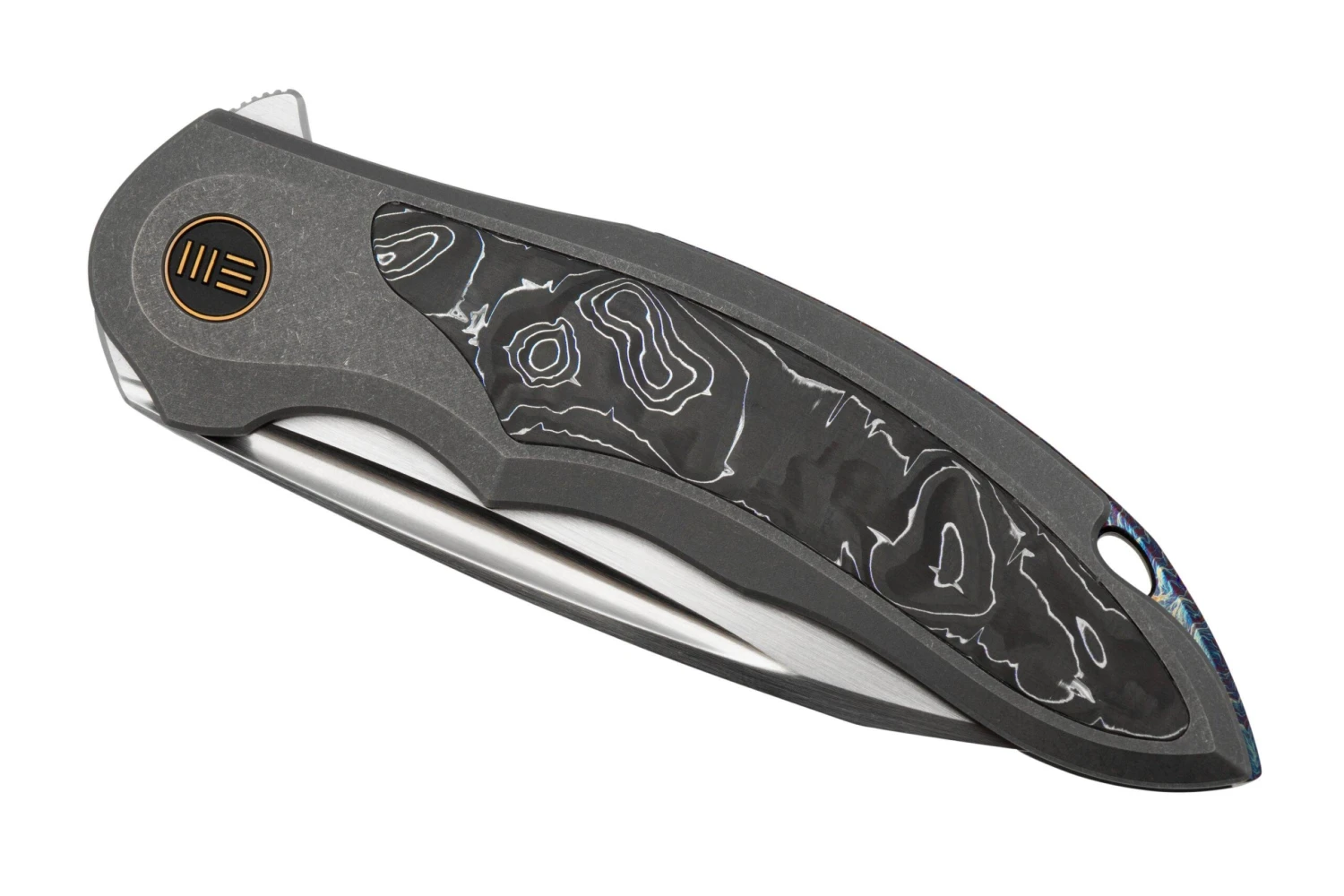 WE Knife Makani WE21048B-2, Grey Titanium, Aluminium Foil Carbonfiber Inlay, CPM 20CV Navaja - Imagen 6