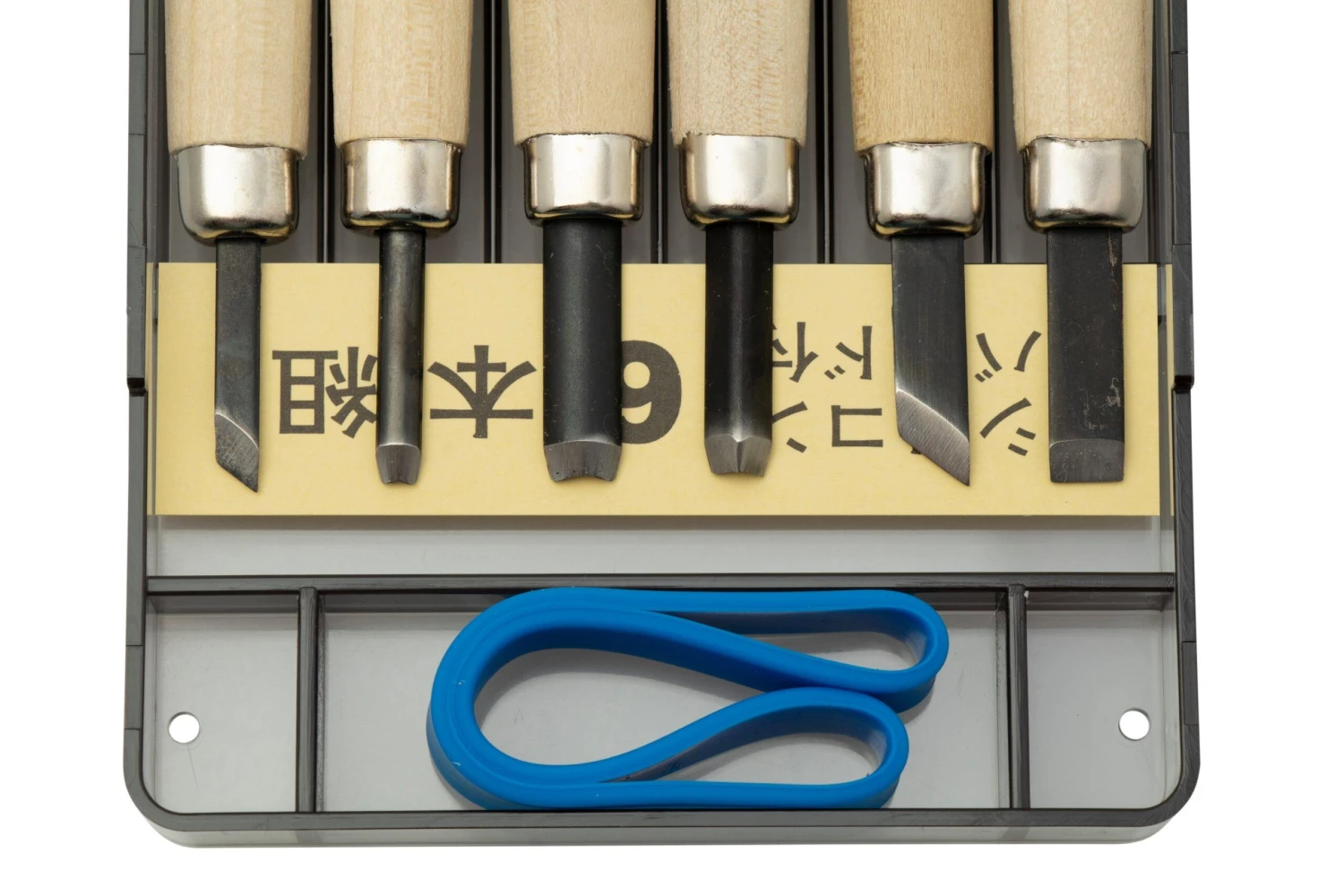 Yoshiharu KL-6 Maruichi Cuchillos Japoneses Para Tallar Madera, Juego De 6 En Estuche De Plástico - Imagen 3